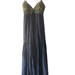 BCBG Max Azria Blue and Gold Women's Dress